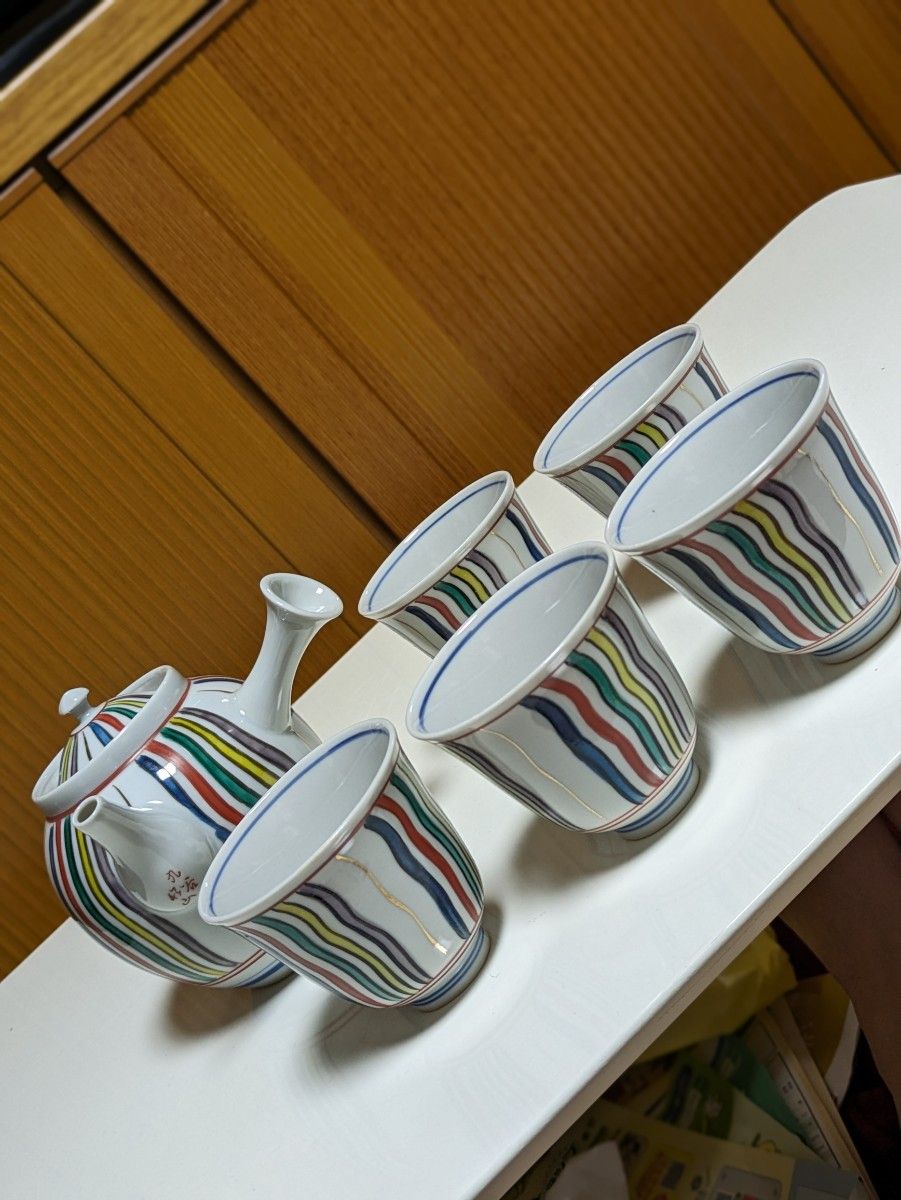 九谷焼 茶道具 急須湯飲み 煎茶道具番茶揃茶器揃 陶器松山