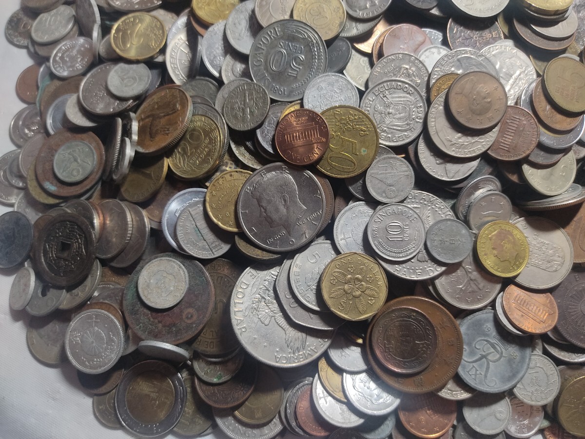古銭 約8.2kg まとめ アジア ヨーロッパ 日本 ほか コイン 通貨 硬貨 アンティーク 大量の画像4