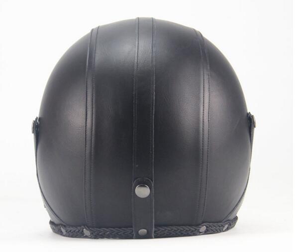 新入荷 バイク ジェットヘルメット ハーレーヘルメット PUレザー バイザー付き ゴーグル マスク付 -M_画像4