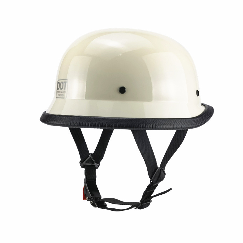 人気新品　ジャーマンヘルメット ヘルメット 原付 ナチヘル 半帽ヘル 軽量ハーレーヘルメット米国 DOT認証済品 ホワイト　サイズ：L_画像3