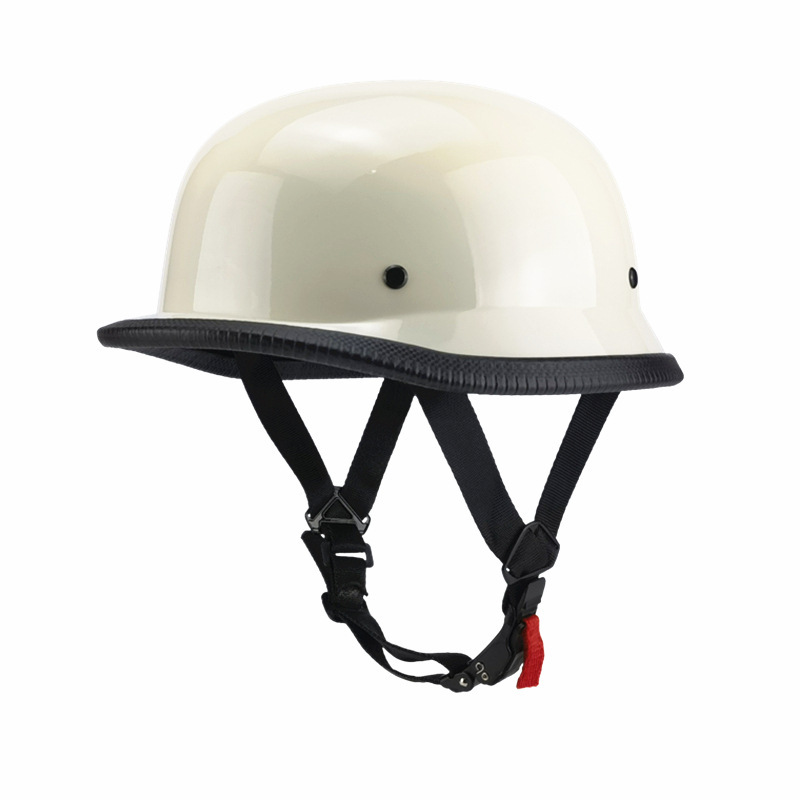 人気新品 ジャーマンヘルメット ヘルメット 原付 ナチヘル 半帽ヘル 軽量ハーレーヘルメット米国 DOT認証済品 ホワイト サイズ：Lの画像1