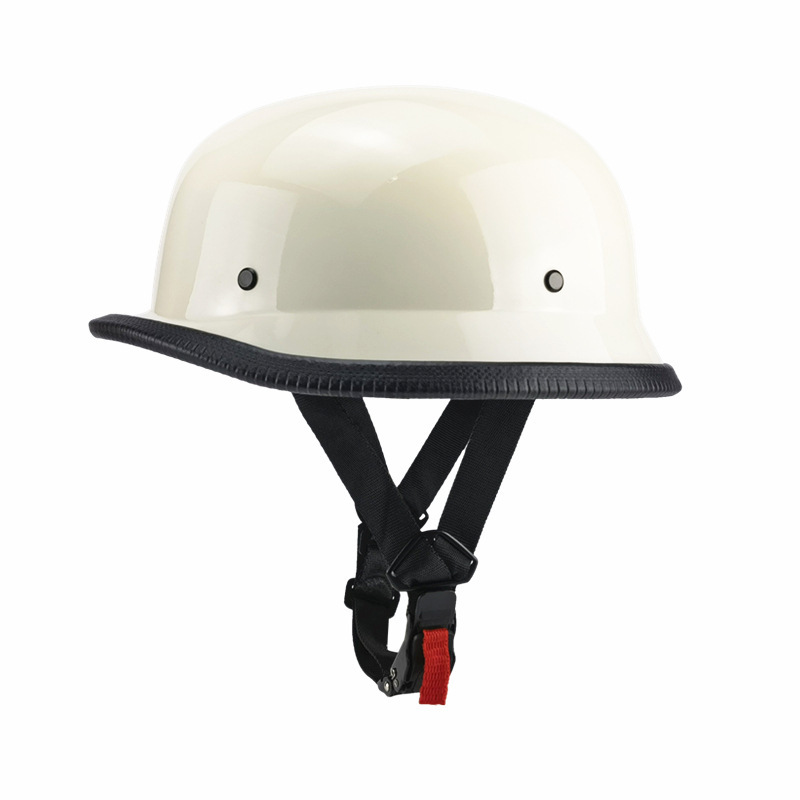 人気新品 ジャーマンヘルメット ヘルメット 原付 ナチヘル 半帽ヘル 軽量ハーレーヘルメット米国 DOT認証済品 ホワイト サイズ：Lの画像2