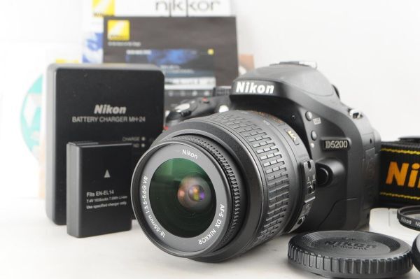 [美品] Nikon ニコン D5200 + 18-55mm レンズ #1045AB_画像1