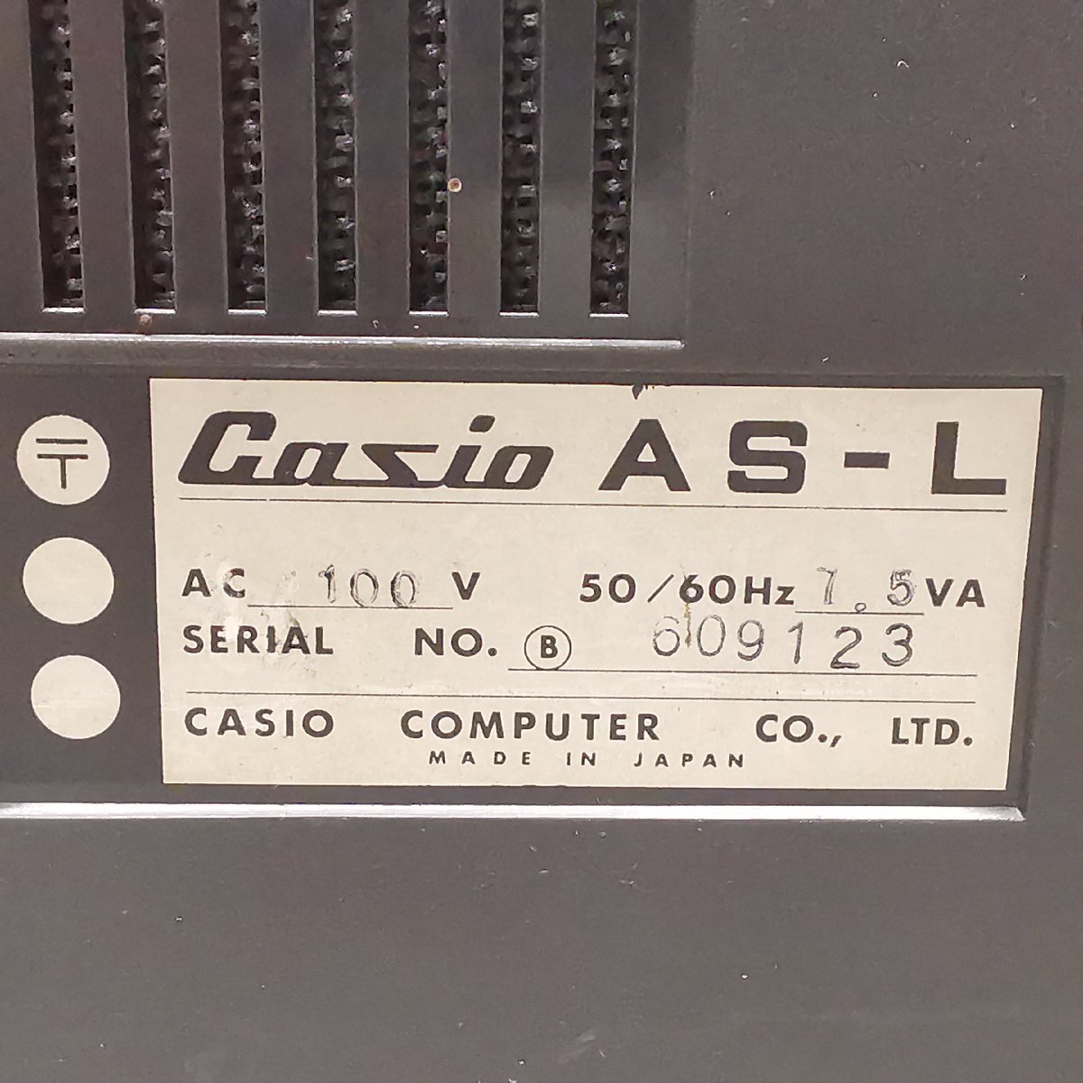 動作品 CASIO カシオ AS-L 電子計算機 電卓 昭和レトロ ヴィンテージ アンティーク 本体のみ 現状品 Z5282の画像8