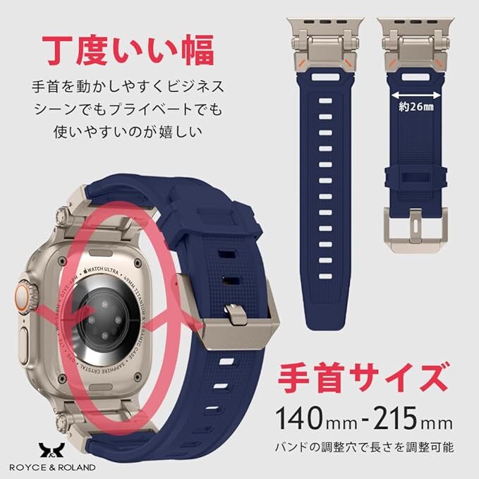 送料無料★【 Royce&Roland 】Apple Watch対応 ultra2/ultra 49mm Series 9/8/7/6/5/SE2/SE/45/44/42mm アップルウォッチベルト グリーンの画像5