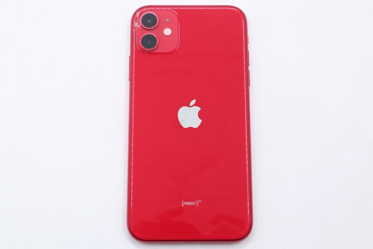 ★☆全額返金保証！最速発送！【iPhone 11 128GB au PRODUCT RED 動作確認済 バッテリー90%】★☆（202402-04298-Skaitori）