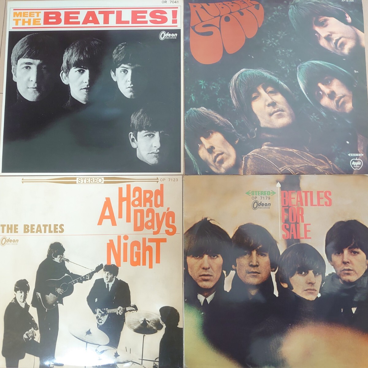 LP☆ザ・ビートルズ 赤盤 4枚セット〜Odeon3枚+Apple1枚〜FOR SALE、meet the Beatles、A Hard Days Night、ラバーソウルの画像1