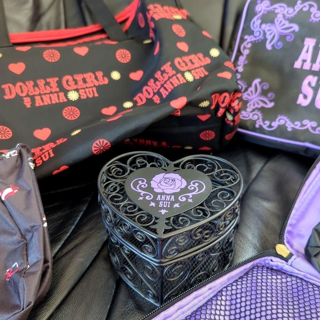 ANNA SUI/アナスイ/バッグインバッグ/エコバッグ/トートバッグ/ロゴ刺繍マルチケース/ワイヤーボックス小物入れ/ノベルティ/ムックMOOK本