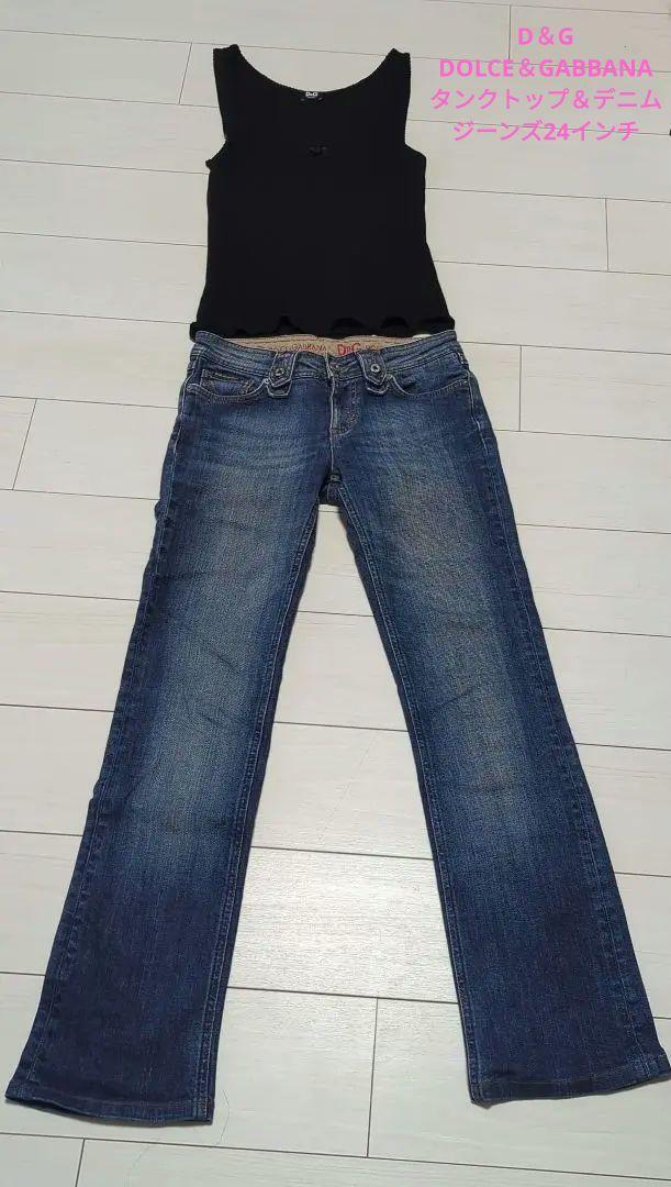 D&G/DOLCE&GABBANA/ Dolce & Gabbana / Dolce&Gabbana / Denim / джинсы /24/COOL/TIGHT/D&G Logo вышивка входить топ есть / комплект 