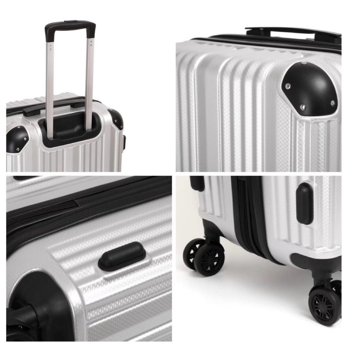 キャリーケース キャリーバッグ　Lサイズ シルバー　ナンバーロック　拡張機能　大容量　8輪　TSAロック スーツケース