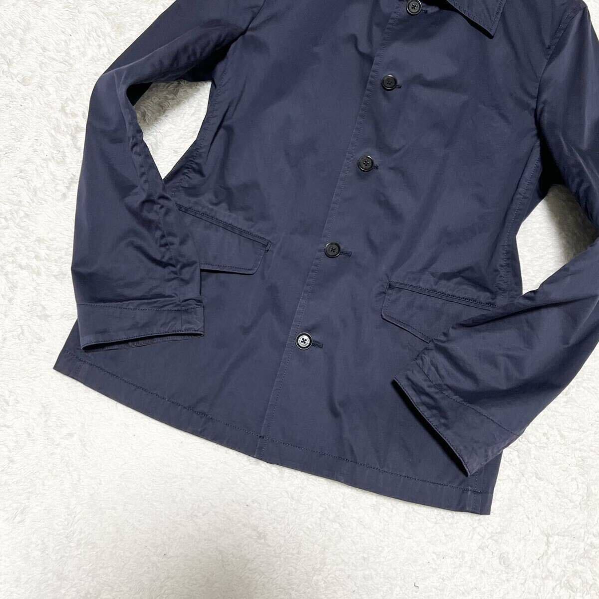 ポールスミスコレクション【軽やかな装い】ステンカラー スプリングコート M ネイビー シングル シルク混 春秋 Paul Smith Collection 1円_画像5