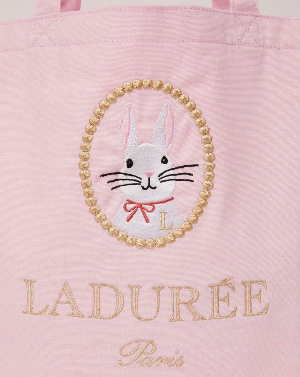 限定　人気　LADUREE ラデュレ　トートバッグ　リリ　刺繍バッグ　うさぎ　兎 エコバッグ_画像2