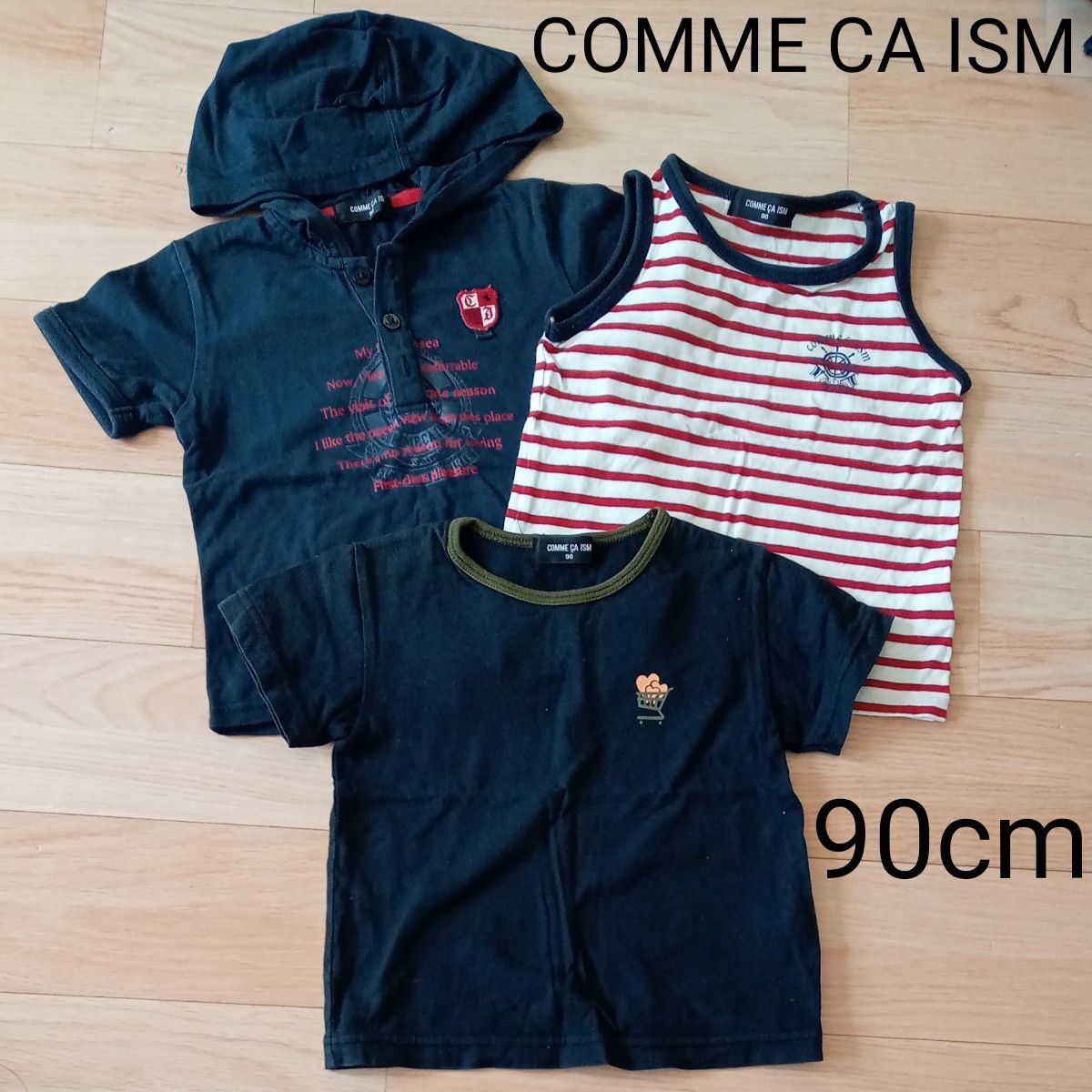 90センチ　COMME CA ISM　コムサイズム　半袖Ｔシャツ　半袖パーカ　ノースリーブ　３点セット