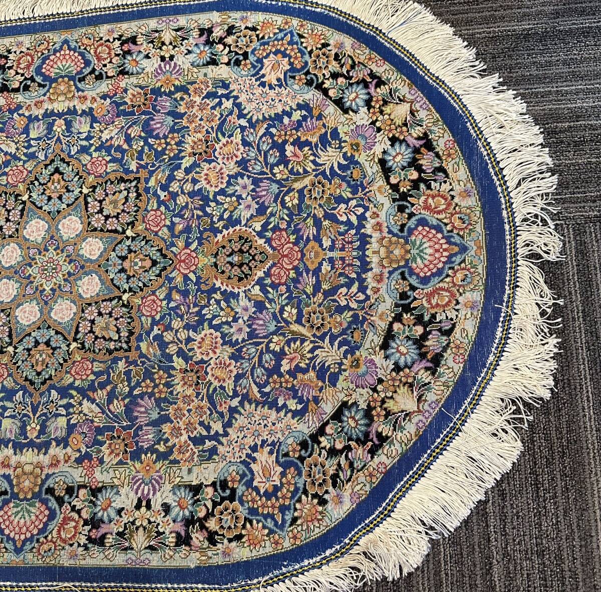 【3360】ペルシャ絨毯 クム産 レザイ工房 約90㎝×60㎝ シルク 100万ノットの画像10