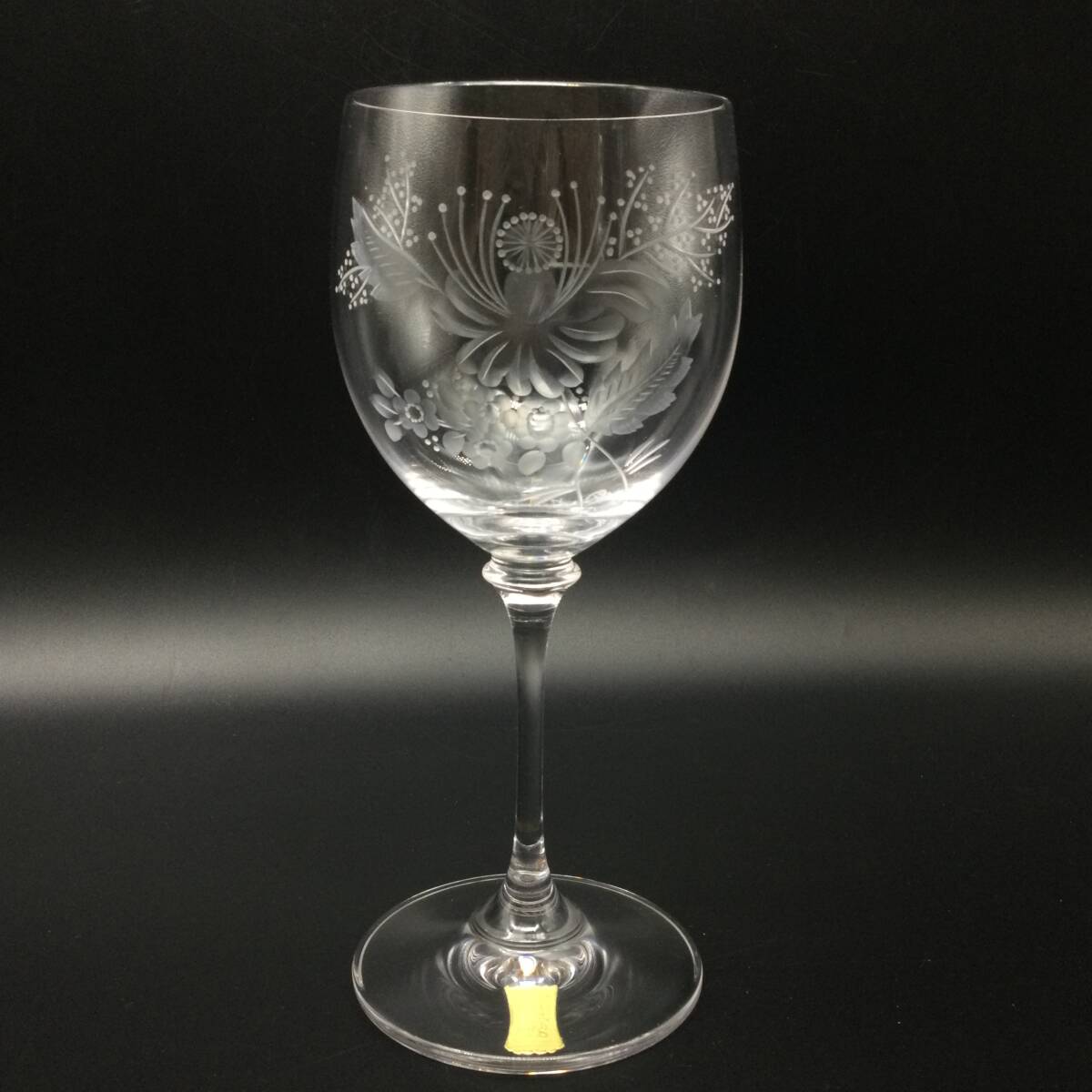 【3214】Meissen マイセンフラワー No1 クリスタル ワイングラス 花柄 花彫刻 フラワーグラス 西洋陶磁 洋食器_画像1