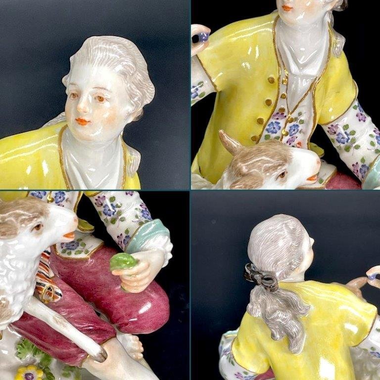 19日までの限定価格！アシエ原型 マイセン フィギュリン 羊飼いの恋人たち Meissen カップル 1765年 一級品 男女 フィギュア 人形 置物_画像6