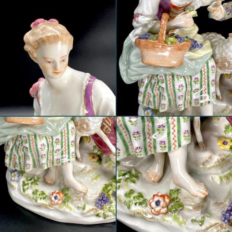 19日までの限定価格！アシエ原型 マイセン フィギュリン 羊飼いの恋人たち Meissen カップル 1765年 一級品 男女 フィギュア 人形 置物_画像3