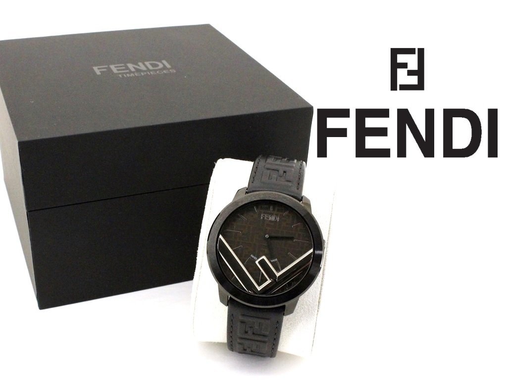 22万新品◆FENDI フェンディメンズ『RUN A WAY』FFモノグラム スイス製ウォッチ腕時計 1円_画像1
