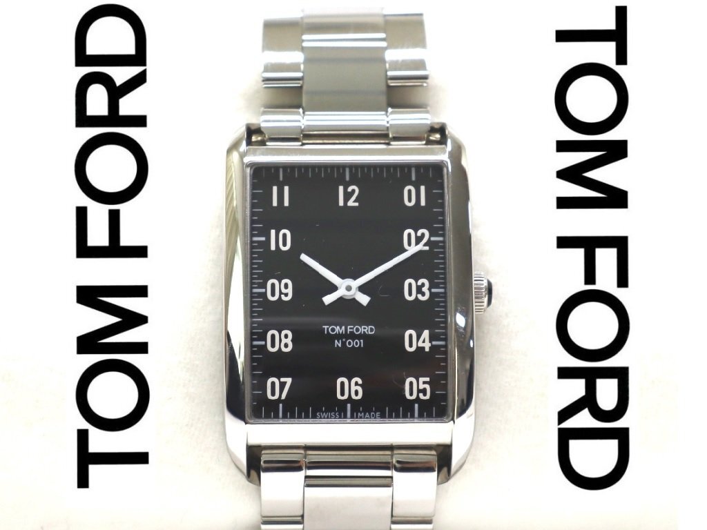 35 ten thousand new goods *TOMFORD Tom Ford N.001 polish doS Steel case black diamond rurek tang ru bracele wristwatch 1 jpy 