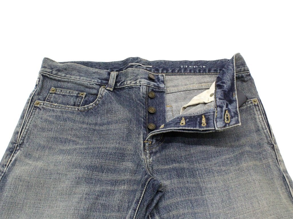 12万新品◆30◆SAINT LAURENT 日本製 SLIM FIT ウォッシュ加工デニムジーンズ DIRTY SANDY BLUE ㈱ケリング【サンローラン】1円の画像5