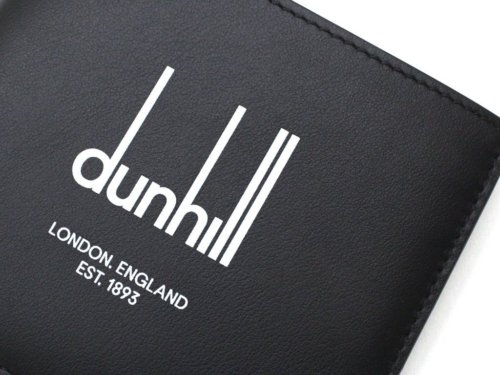 6万新品◆dunhillダンヒル 黒フルグレインカーフレザー LEGACY 8CC BILLFOLD お札＆カード用二つ折り財布 1円_画像8