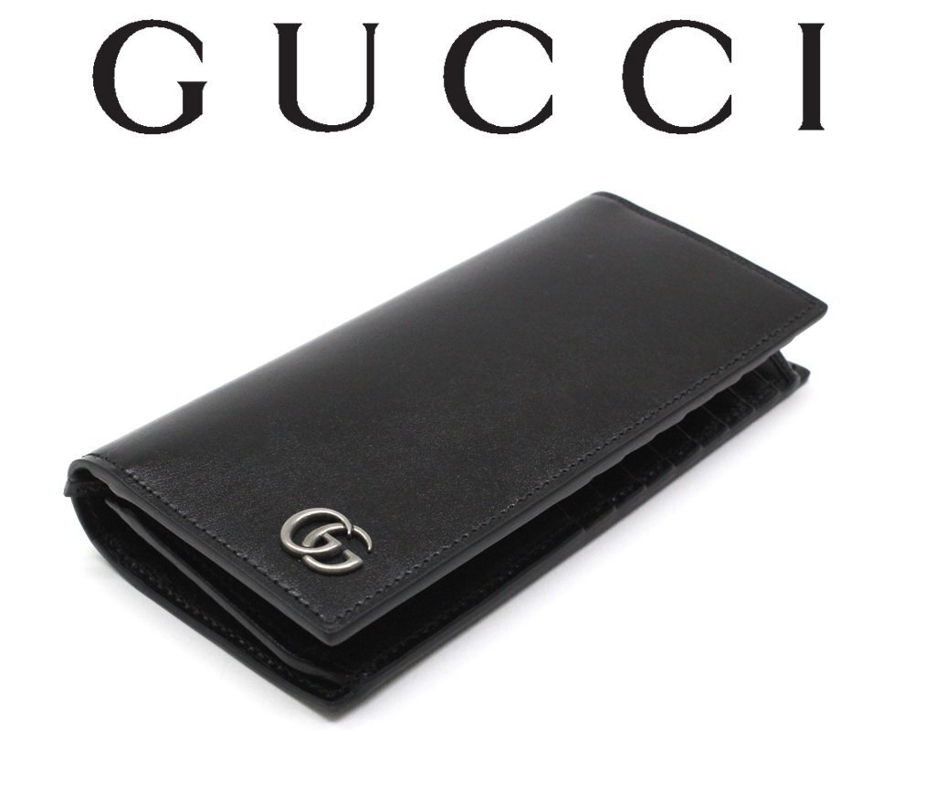 14万新品◆GUCCI グッチ GGマーモント ブラックレザー財布 1円_画像1