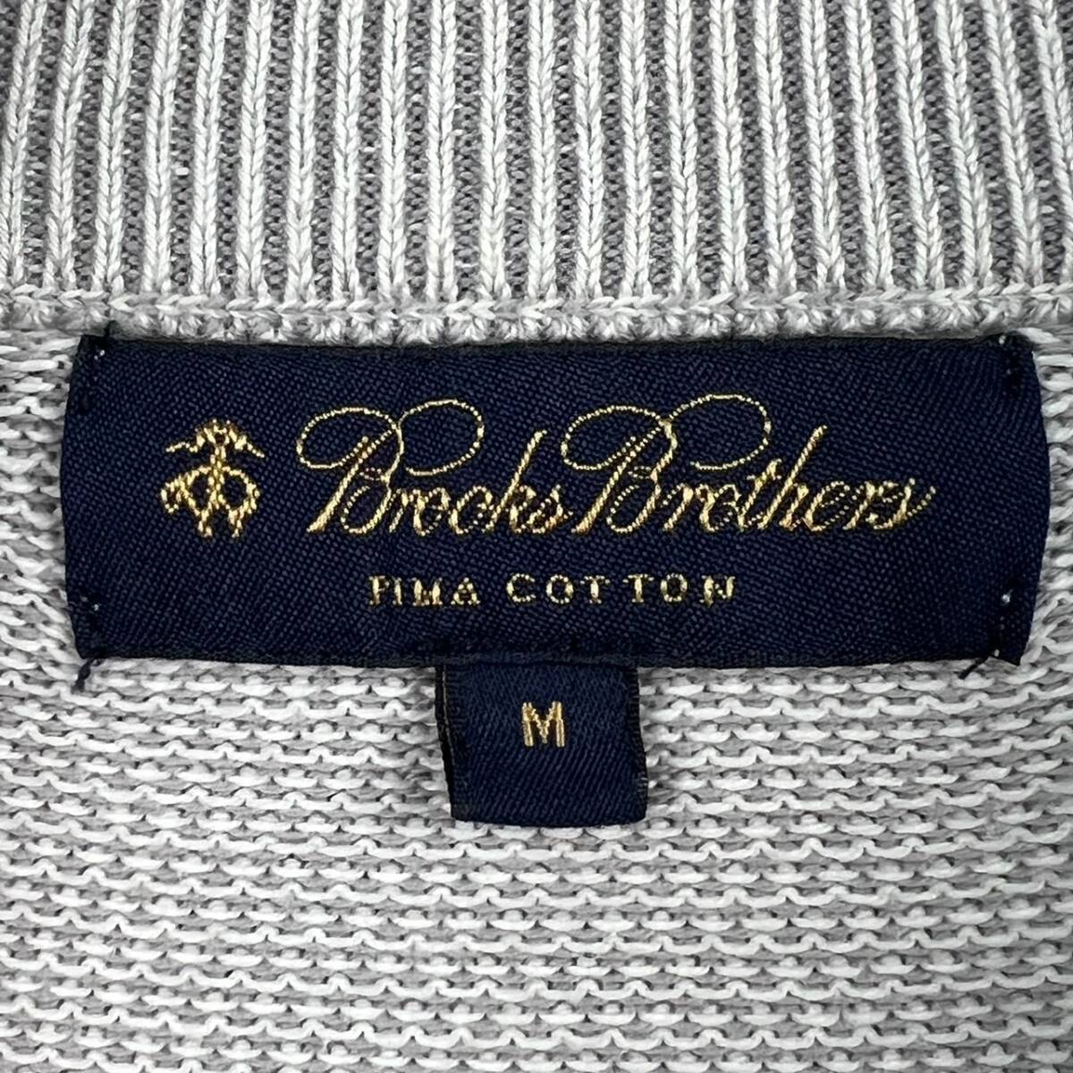 Wm051 正規品 Brooks Brothers ブルックスブラザーズ ニット セーター ハーフジップ プルオーバー ハイネック ライトグレー メンズ _画像8