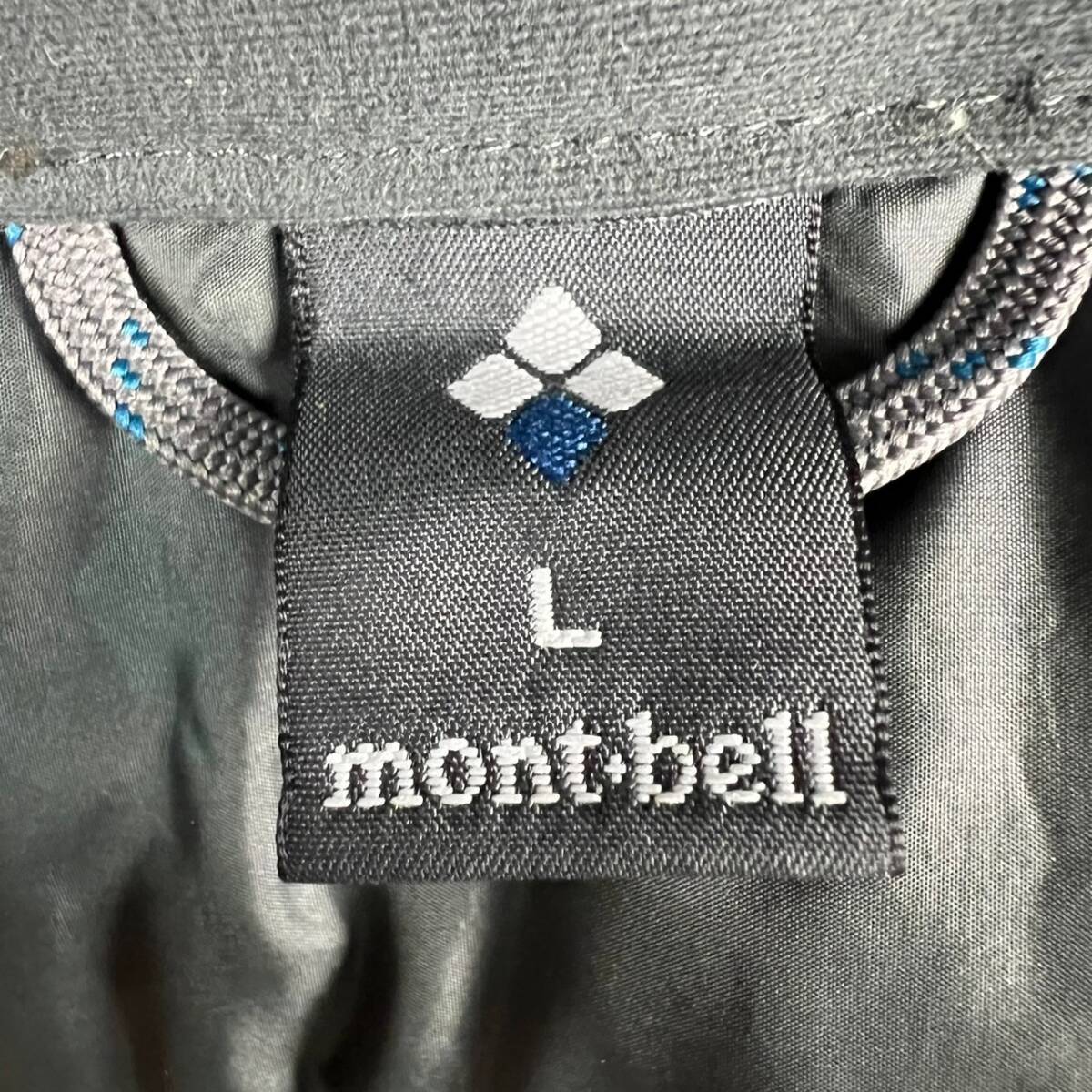 Wm171 正規品 mont-bell モンベル ライトアルパイン ダウンパーカ ジップアップ ジャケット 軽量 オリーブカーキ 刺繍 メンズ Lの画像7