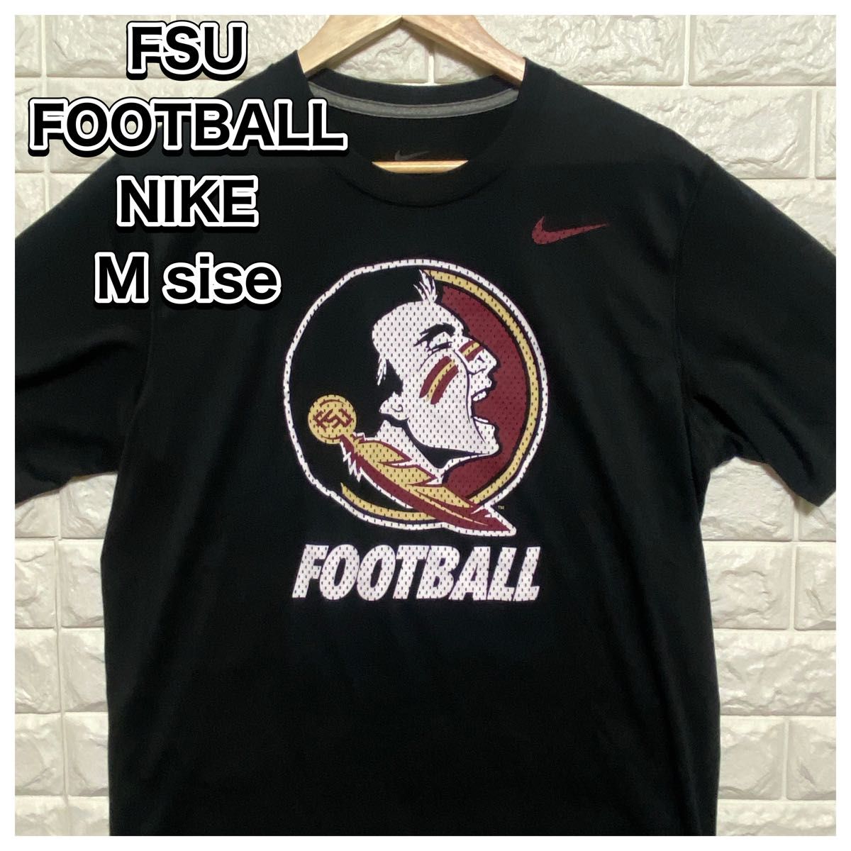NIKE製FSU FOOTBALL Dri-FiT Tシャツ　フロリダ州立大学　フロリダステート　 TシャツNike dri-ft