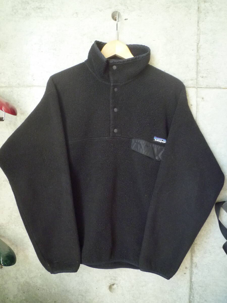 【レア】オールブラック! 90s USA製 Patagonia パタゴニア シンチラスナップT フリースジャケット