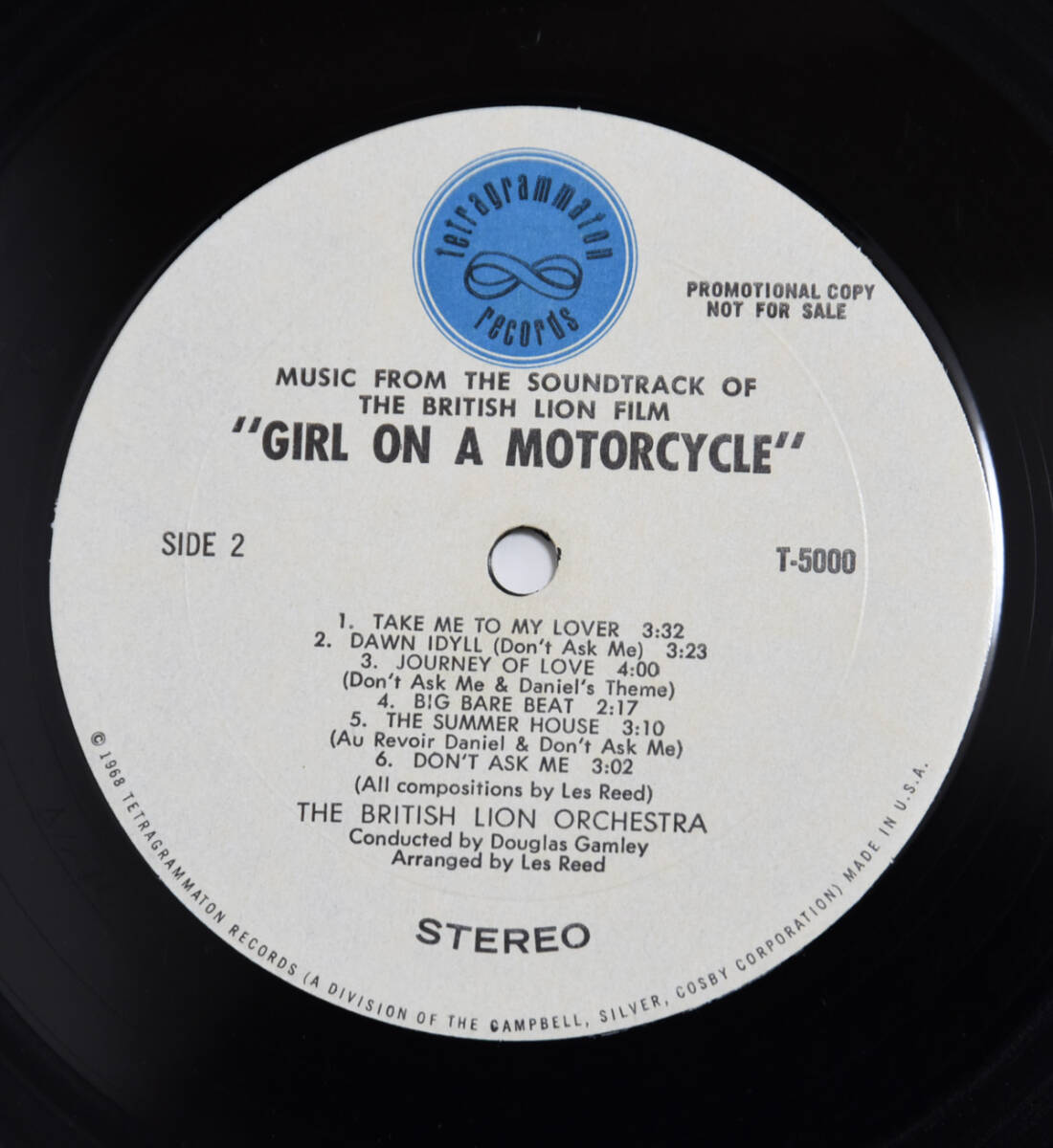 試聴可 The British Lion Orchestra / The Girl On A Motorcycle あの胸にもう一度 1968年 Tetragrammaton Records Promo Stereo US盤の画像6