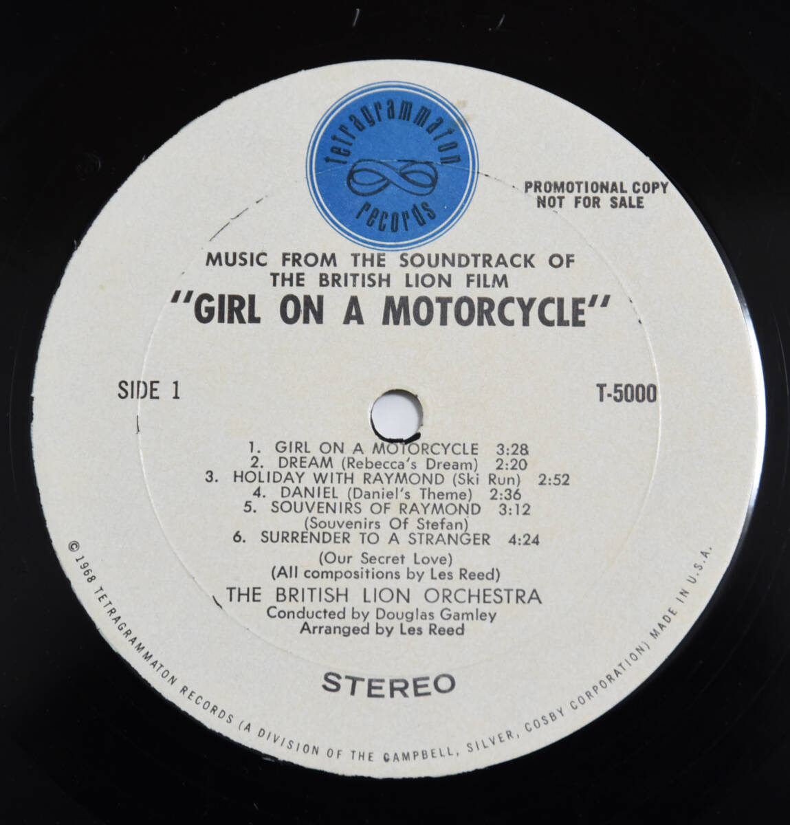 試聴可 The British Lion Orchestra / The Girl On A Motorcycle あの胸にもう一度 1968年 Tetragrammaton Records Promo Stereo US盤の画像4