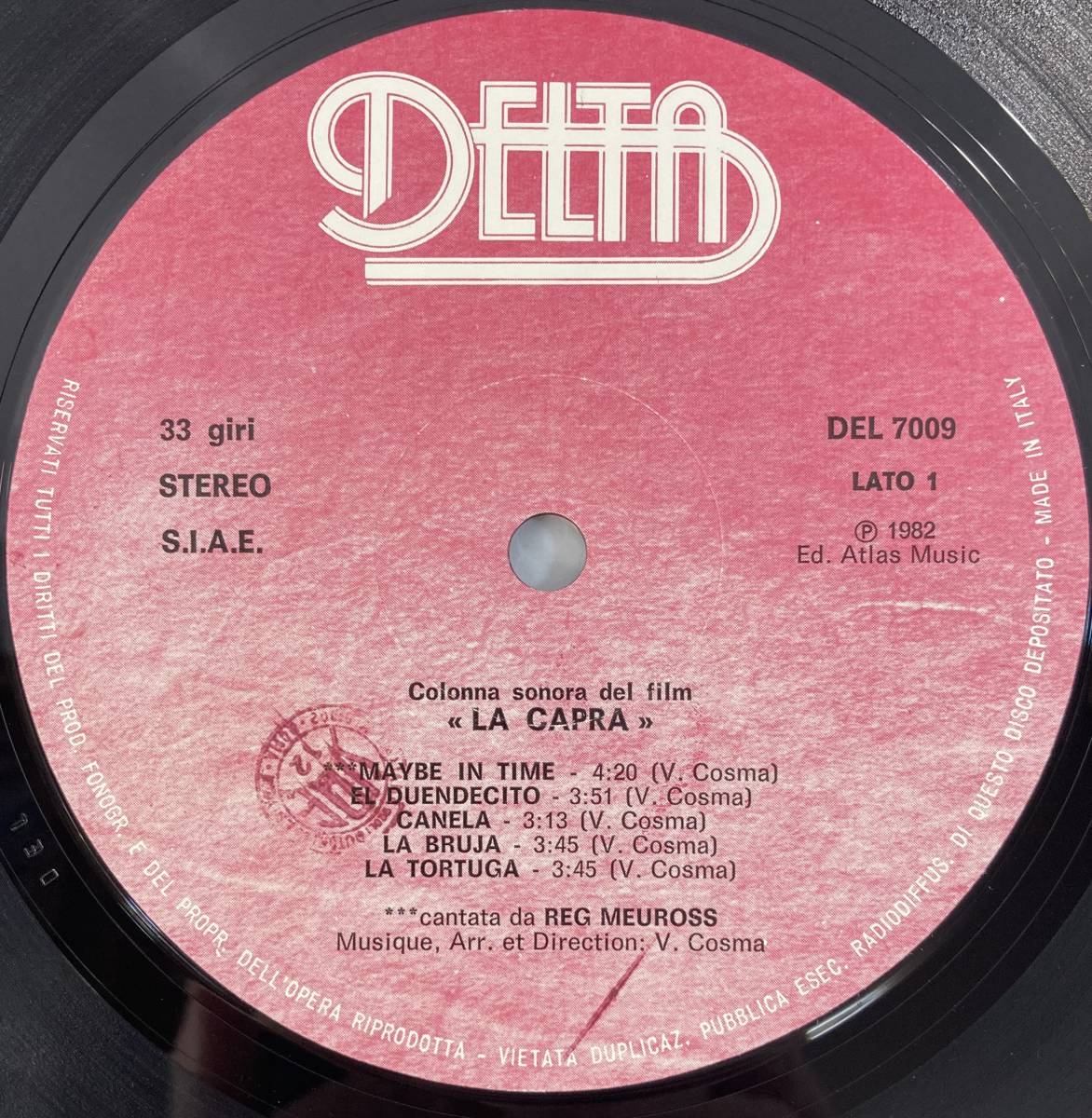 La chvre (=La Capra) (1981) ウラディミール・コスマ 伊盤LP DELTA DEL 7009 Cutout_画像4