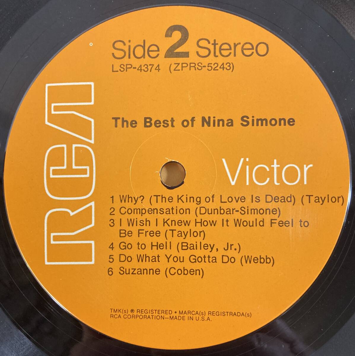 ニーナ・シモン (Nina Simone) / The Best of Nina Simone 米盤LP VICTOR LSP-4374 STEREOの画像6