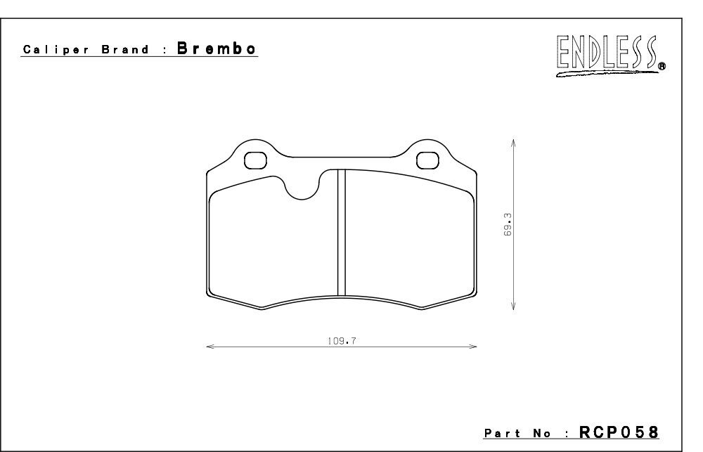 エンドレス ブレンボレーシングキャリパー用 ブレーキパッド MX72 RCP058MX72 LOTUS/FERRARI 360キャリパー用 4pot_画像2