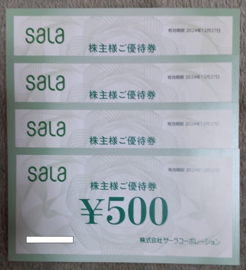 Авансовый билет акционеров SALA 2000 иен 27 декабря 2024 г.