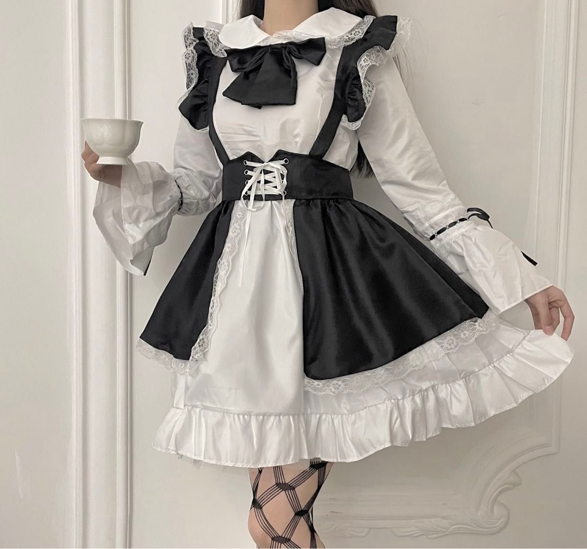 コスプレ　メイド服 ゴスロリドレスワンピース コスプレ コスプレ衣装 ワンピース ゴシックロリィタ パーティ 黒