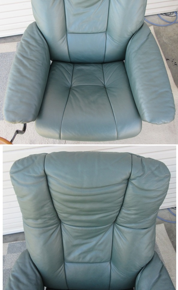 * Northern Europe furniture *noru way EKORNES eko -nes original leather personal chair reclining chair 1 seater . chair side table / ottoman set 