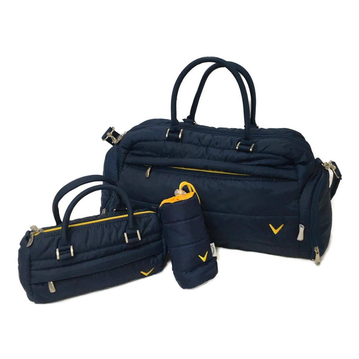 coco* Callaway *Callaway* Boston bag × Cart bag × bottle holder *3 point set * navy blue / navy * used *86975