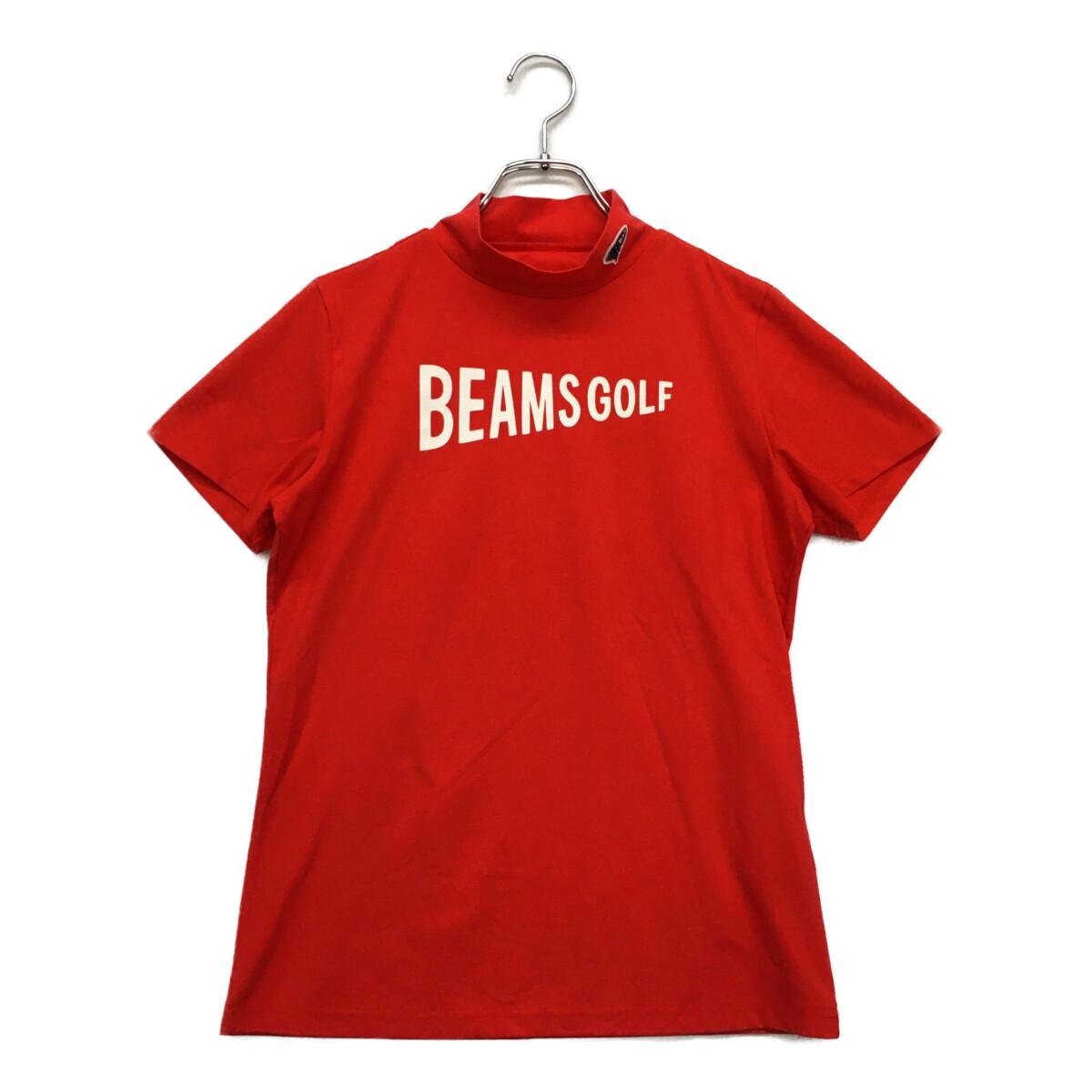 coco★ビームスゴルフ★BEAMS★半袖モックネックシャツ★ハイネック★赤/レッド★M★中古※レターパックプラス発送可★87811_画像1