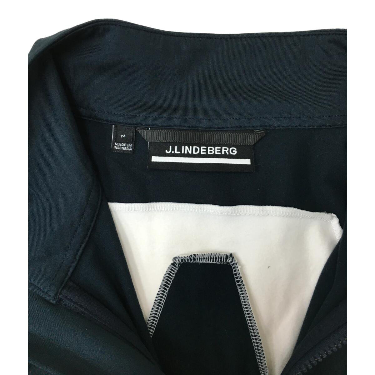coco*J. Lindberg * long sleeve double Zip blouson * thin * stretch * reverse side the smallest nappy * navy blue × white *M* used * letter pack post service plus shipping possible *88162