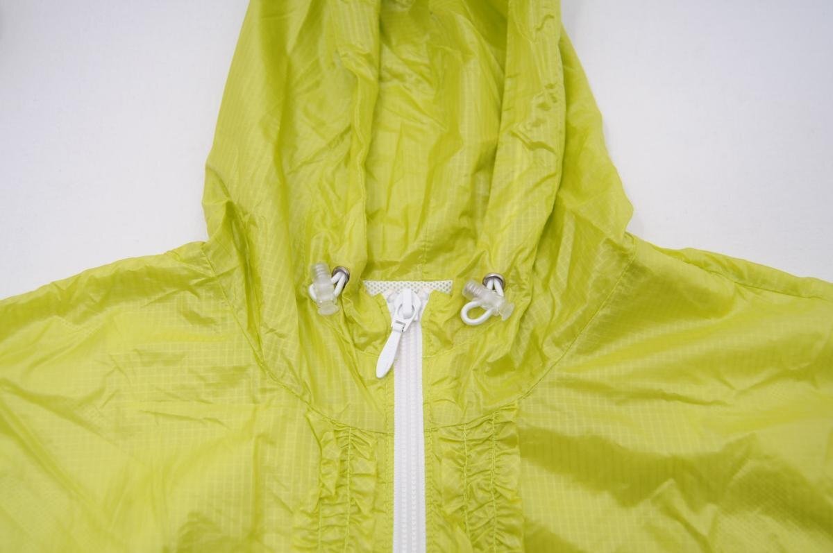 coco*aruchibio* long sleeve double Zip Parker * thin * lining mesh * yellow green *38(M)*USED* cat pohs shipping possible *61342