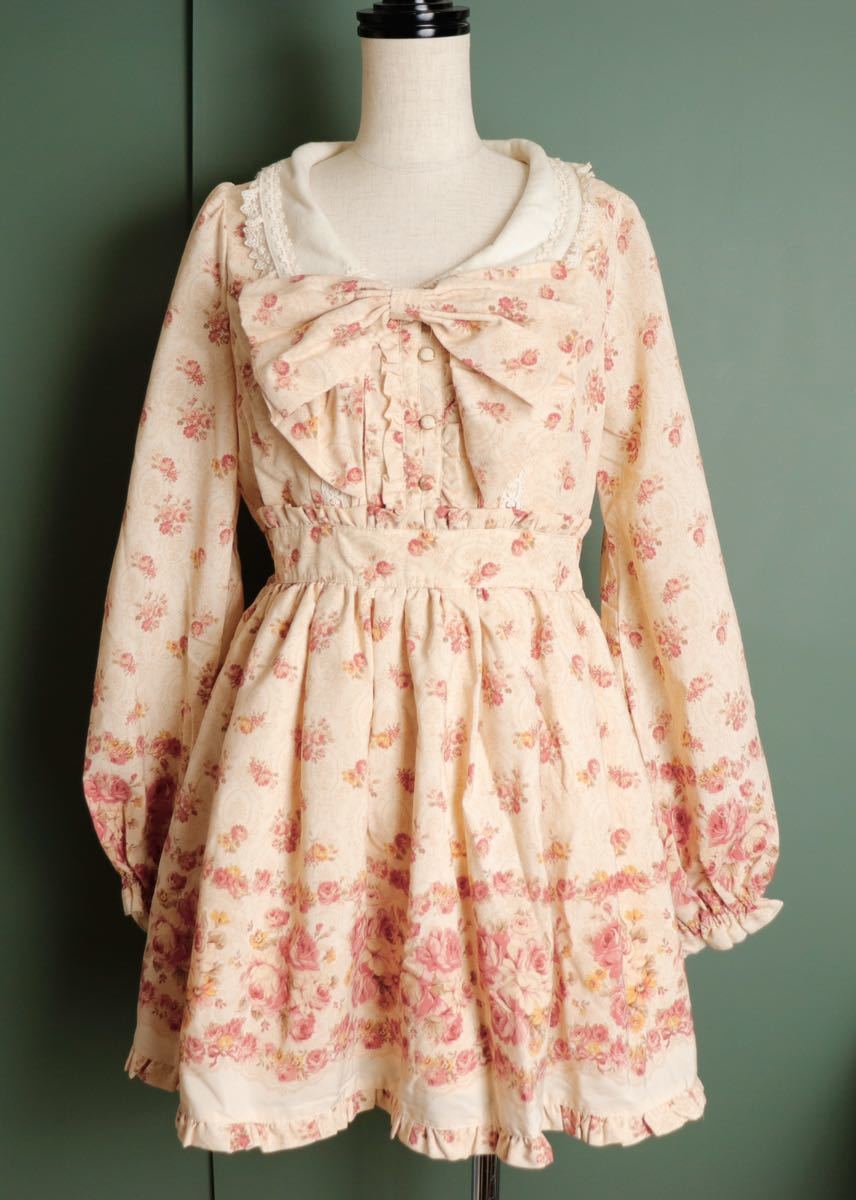 極美品】LIZ LISA リズリサ 薔薇柄 花柄 ワンピース ピンク 0 極美品】LIZ LISA リズリサ 薔薇柄 花柄 ワンピース ピンク 0
