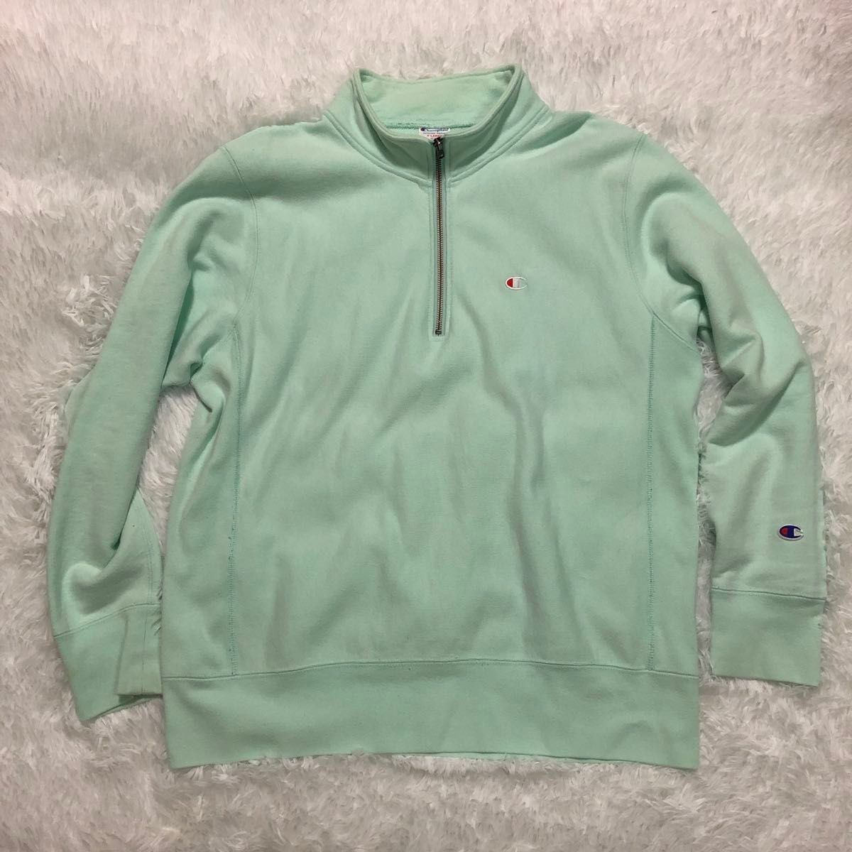 Champion チャンピオン スウェット リバースウィーブ ハーフジップ ティファニーブルー XL