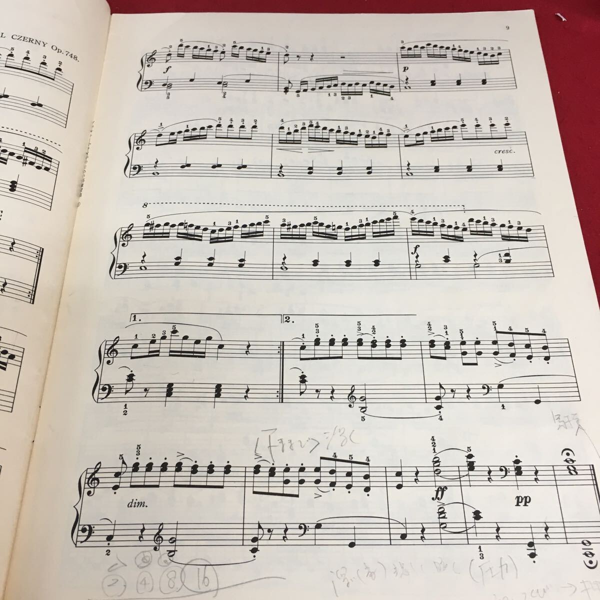 f-630 CZERNY ツェルニー 小さな手のための25の練習曲 ページ外れあり 発行年月日記載なし ※3 _書き込みあり