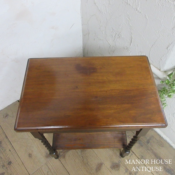 イギリス アンティーク 家具 オケージョナルテーブル サイドテーブル ツイストレッグ 店舗什器 木製 英国 SMALLTABLE 6539dの画像3