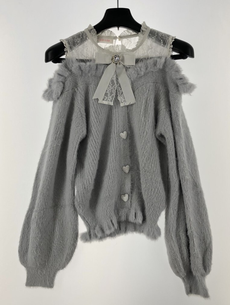 LIZ LISA レイヤード風肩あきニット サイズ0 gray 125-3002-0 LIZ LISA レイヤード風肩あきニット サイズ0 gray 125-3002-0