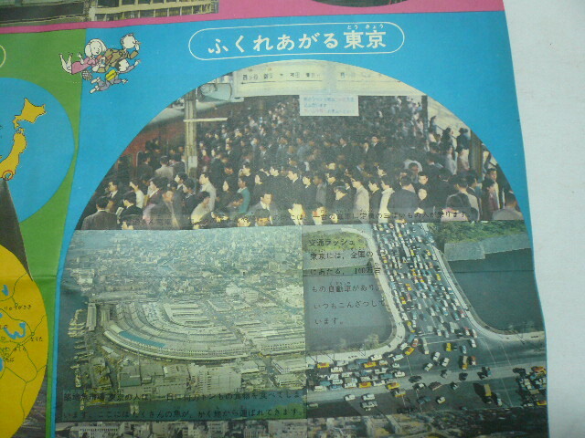 1966年頃　「東京パノラマ絵地図」　　「４年の学習」夏のはじめ学習号　学習教材　学研_画像7