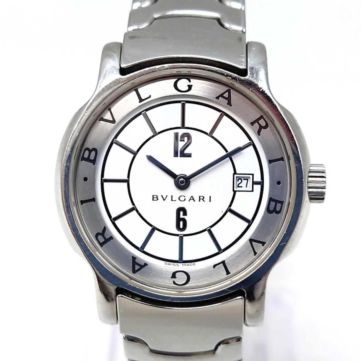 ブルガリ ソロテンポ ST29S レディース 腕時計 SS 白文字盤 クォーツ 二針 時計 BVLGARI デイト hgs82_画像1