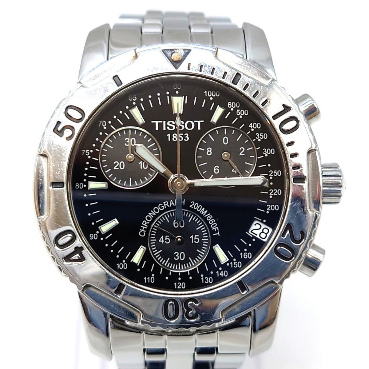 ティソ クロノダイバー T362/462K クォーツ クロノグラフ 黒文字盤 メンズ 腕時計 時計 TISSOT 現状 hgs90_画像1